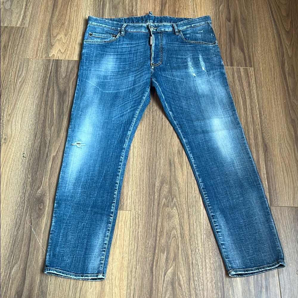 DSQUARED2 Blue Slim Fit Jeans with Distressed Details